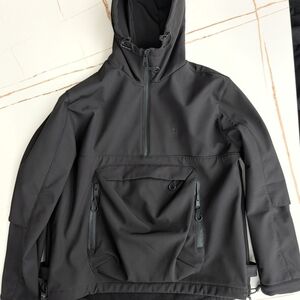 Zara Men's Charcoal Hooded Performance Jacket